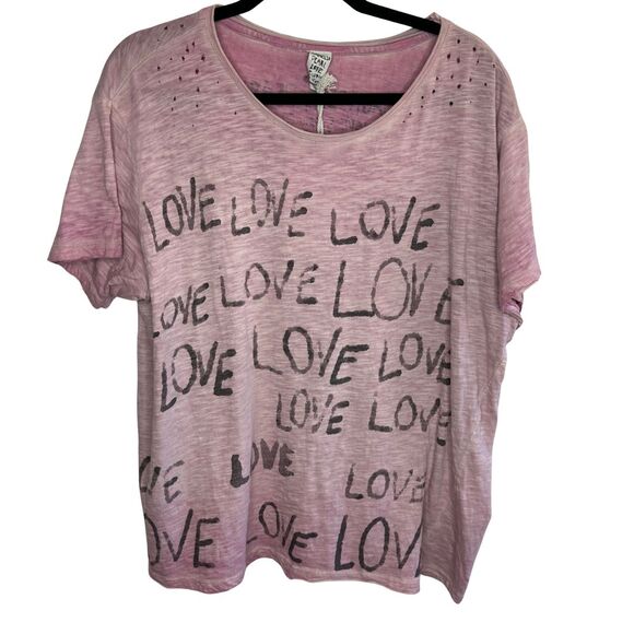 Magnolia Pearl Love Love Love Tee Purple Multi NWT - Picture 2 of 10